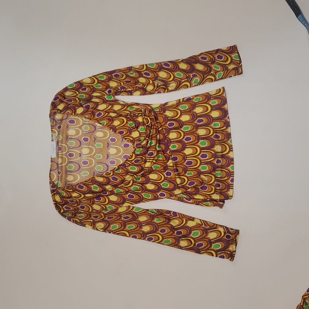 VINTAGE Emilio Pucci 77RN21 Peacock Print Silk Jersey 2pc Set - Top & Skirt - Picture 13 of 16
